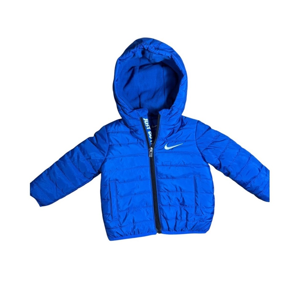 Nike Baby Boy Toddler 12 month‎ Hooded Puffer Coat Jacket Royal Blue Zip Up